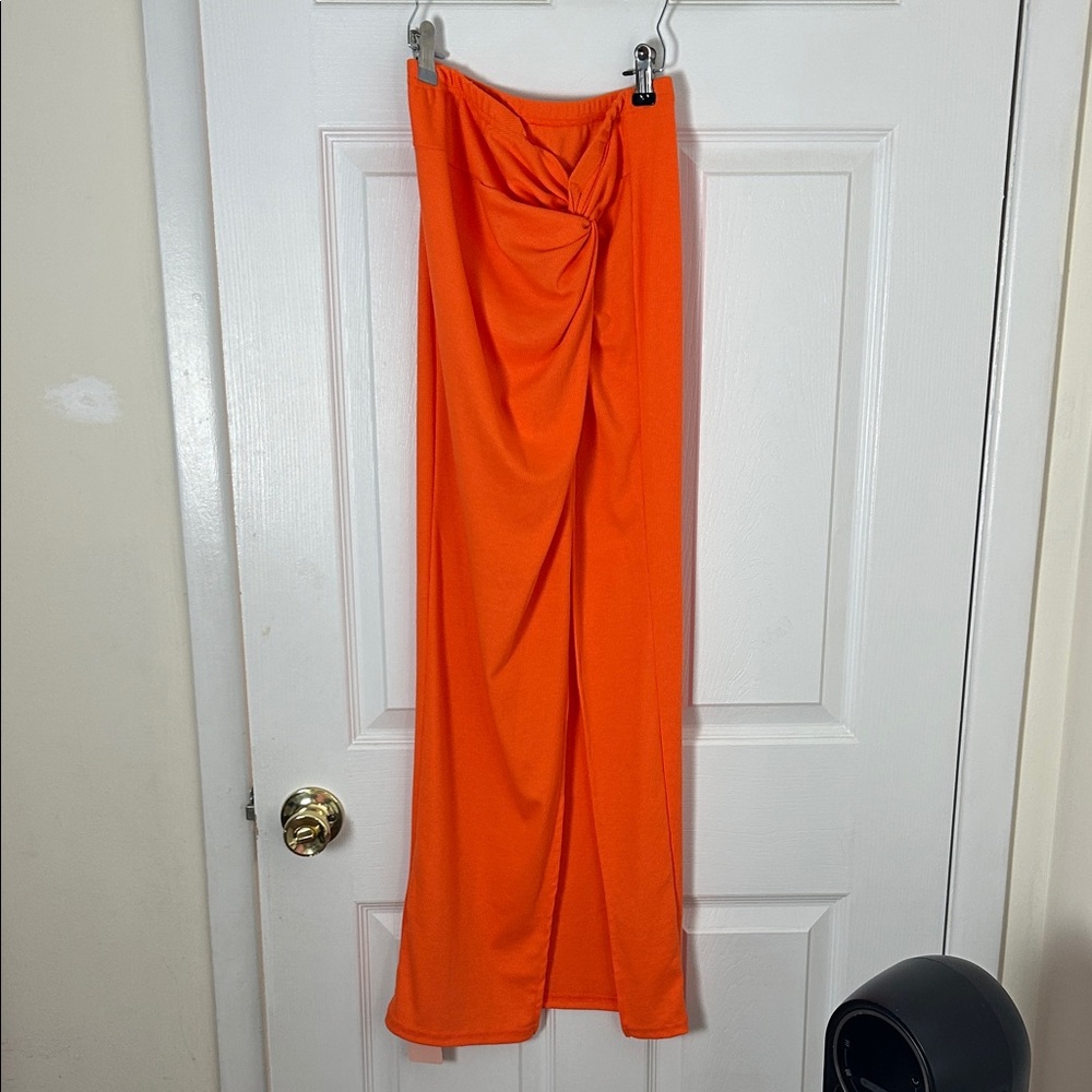 Vibrant Orange Maxi Skirt